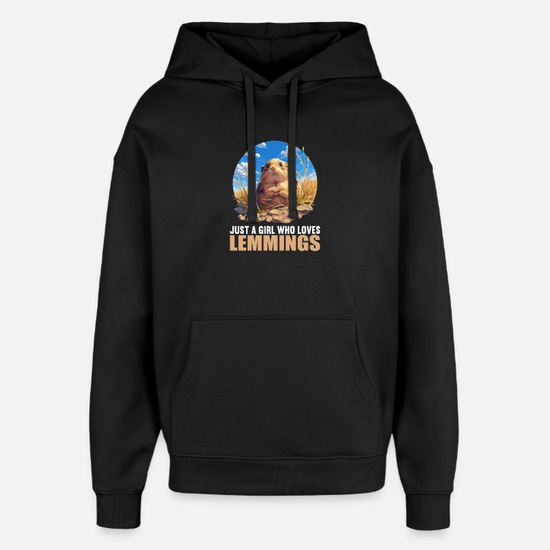 Lemmings Lemming - Sweat à capuche unisexe Stanley/Stella Oversized - noir