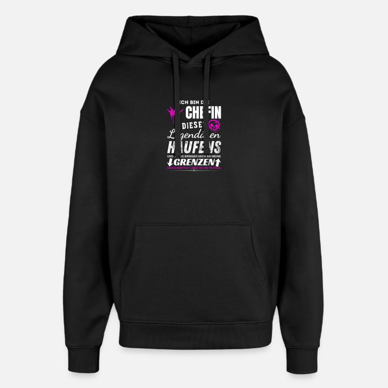 Chefin dieses legendären Haufens Chefin Geschenke - Sweat à capuche unisexe Stanley/Stella Oversized - noir