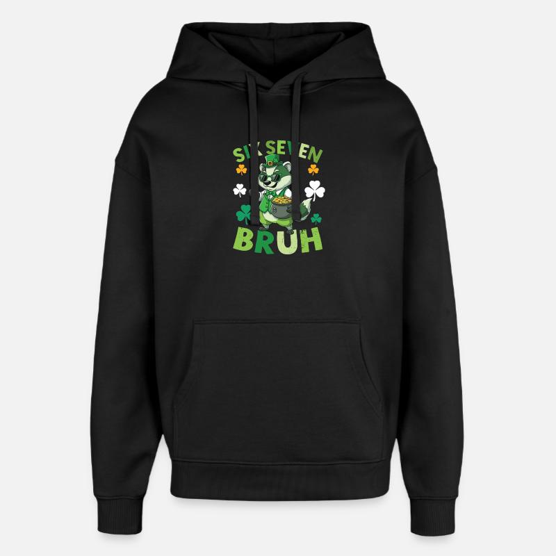 St. Patrick's Day Waschbär - Oversized Unisex Hoodie von Stanley/Stella - Schwarz