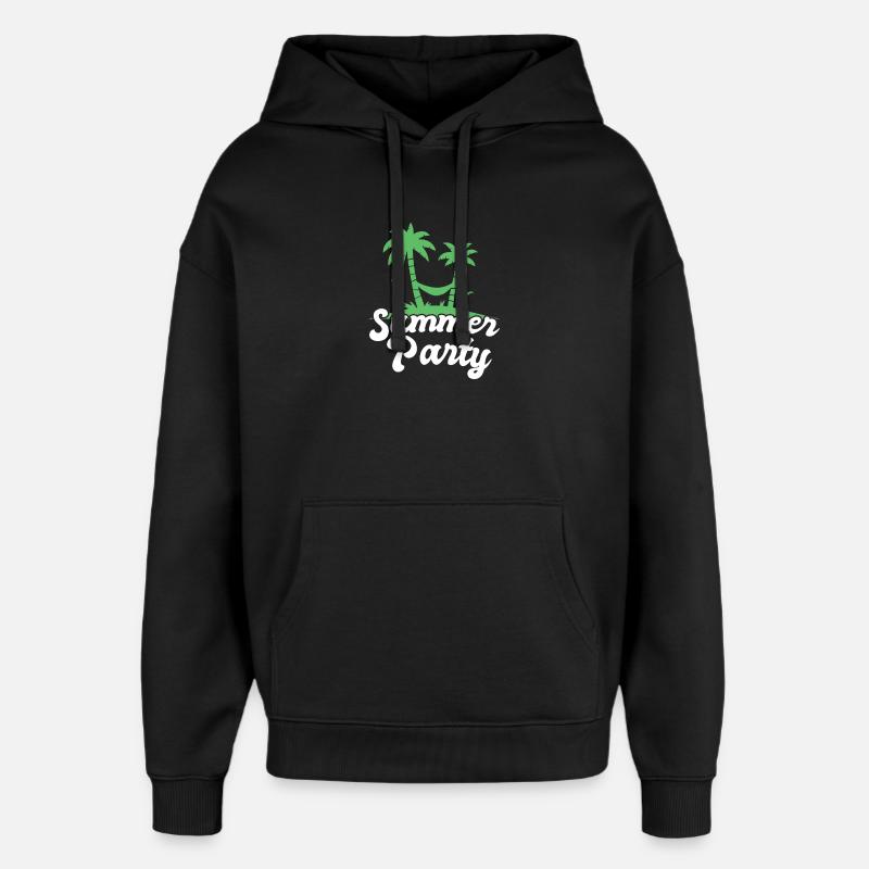 Summer Party Palm Tree Design - Oversized Unisex Hoodie by Stanley/Stella - black