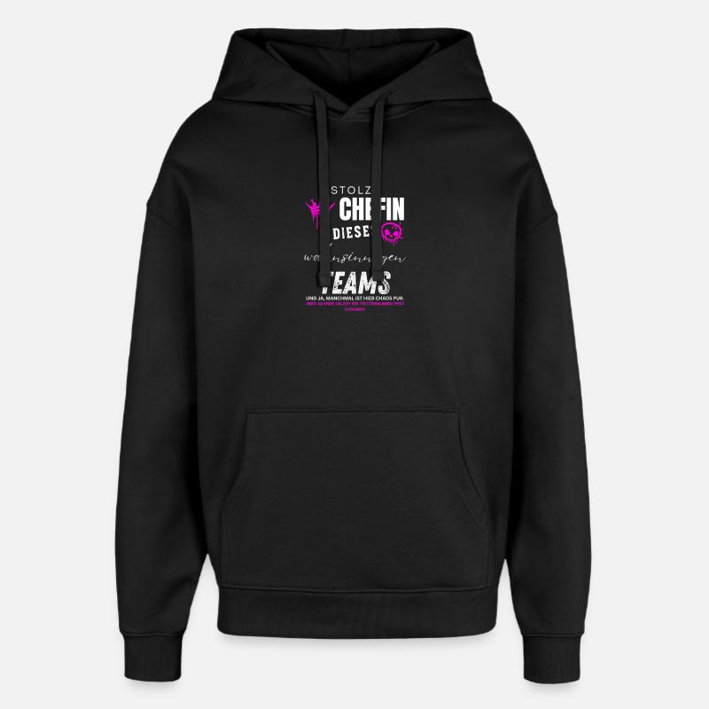 Stolze Chefin wahnsinniges Team Chefin Geschenke - Sweat à capuche unisexe Stanley/Stella Oversized - noir
