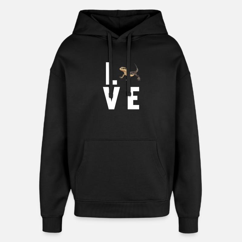 Lézard des lézards - Sweat à capuche unisexe Stanley/Stella Oversized - noir