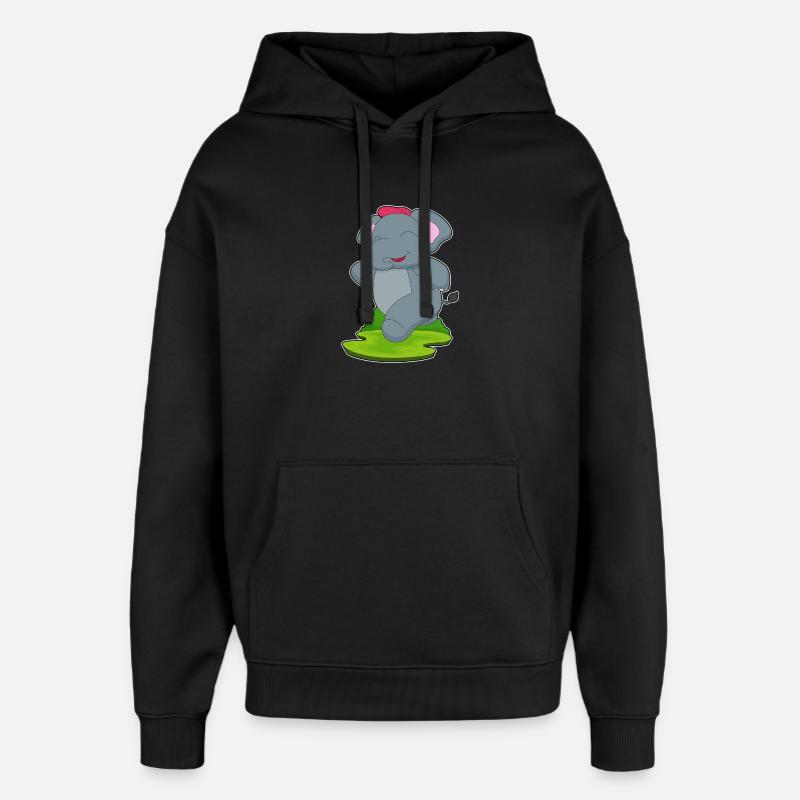 Elephant Jogger Jogging Sport - Oversized Unisex Hoodie by Stanley/Stella - black