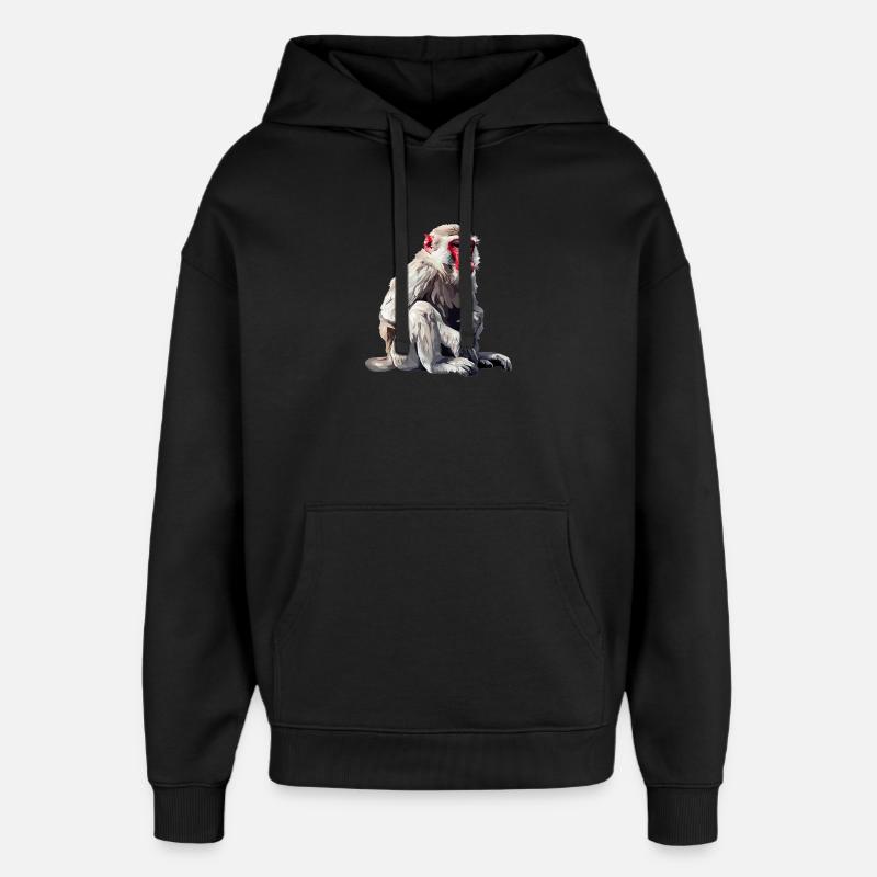 Macaque Macaque - Sweat à capuche unisexe Stanley/Stella Oversized - noir