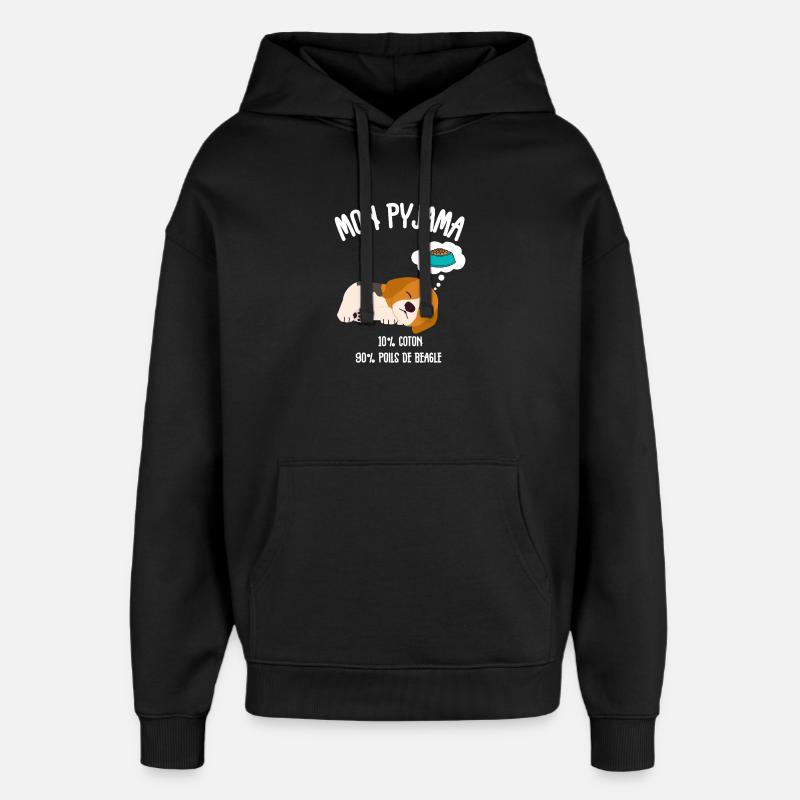 Pyjama Chien Beagle Humour - Sweat à capuche unisexe Stanley/Stella Oversized - noir