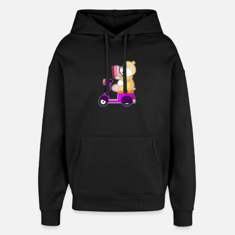 Hamster Motorroller - Oversized Unisex Hoodie von Stanley/Stella - Schwarz