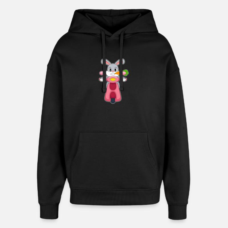 Scooter Lapin - Sweat à capuche unisexe Stanley/Stella Oversized - noir