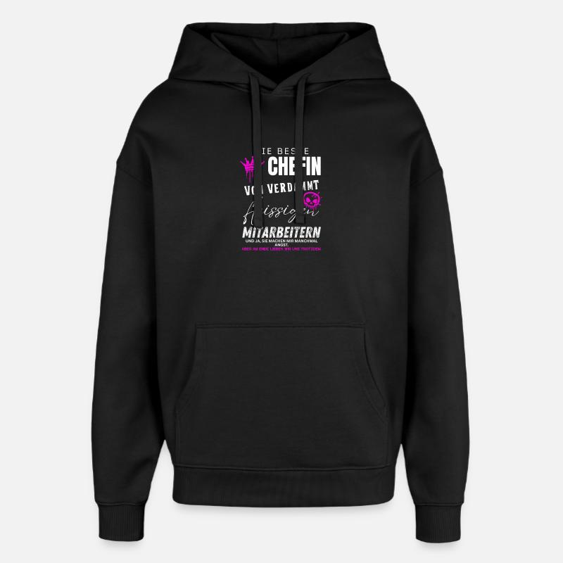 Meilleur patron d’employés sacrément travailleurs - Sweat à capuche unisexe Stanley/Stella Oversized - noir