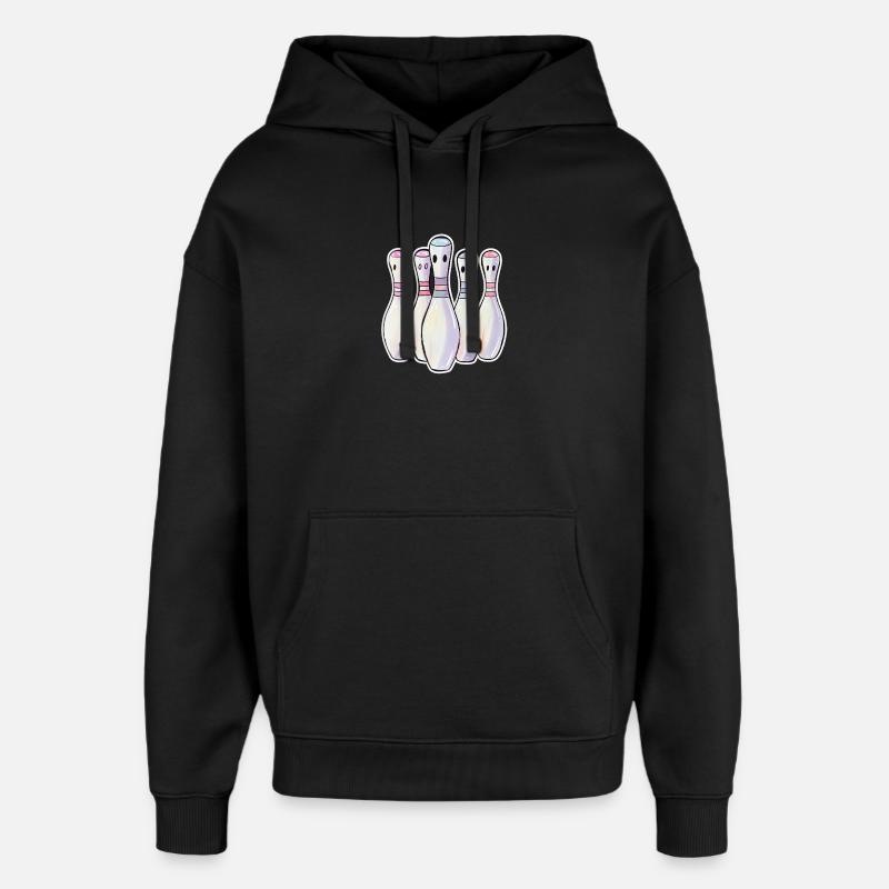 Bowling Pins Comic Look - Oversized Unisex Hoodie by Stanley/Stella - black