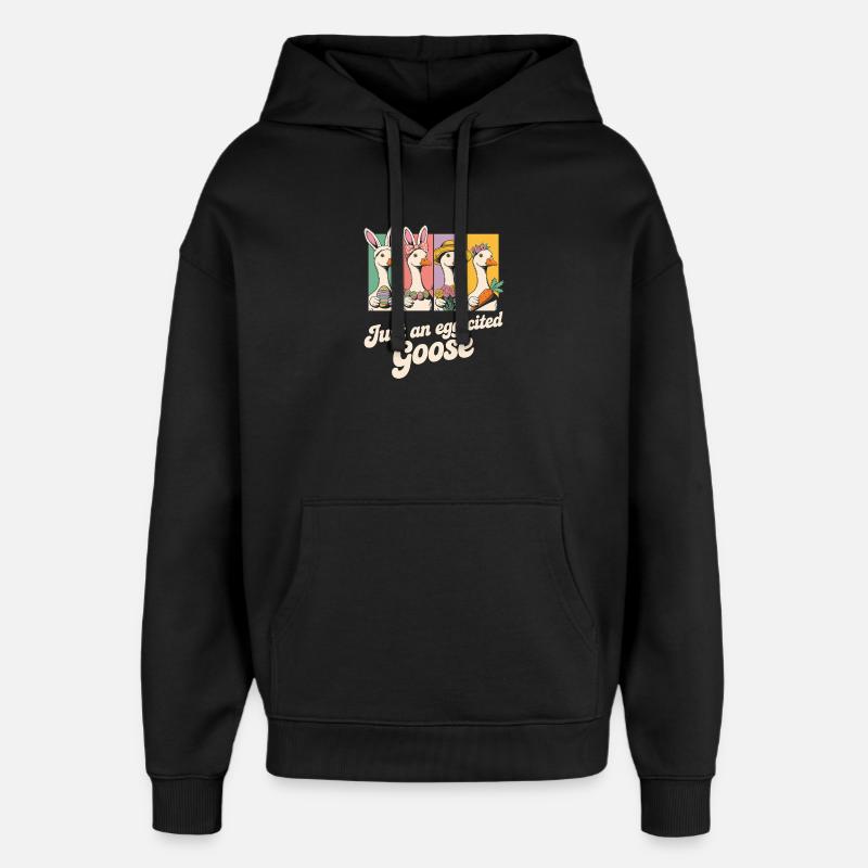 Just an egg-cited Goose Panels - Oversized Unisex Hoodie by Stanley/Stella - black