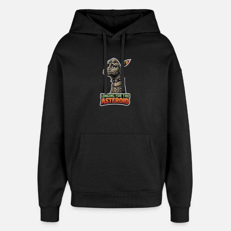 Dinosaure emo, Dino triste, Émotif - Sweat à capuche unisexe Stanley/Stella Oversized - noir