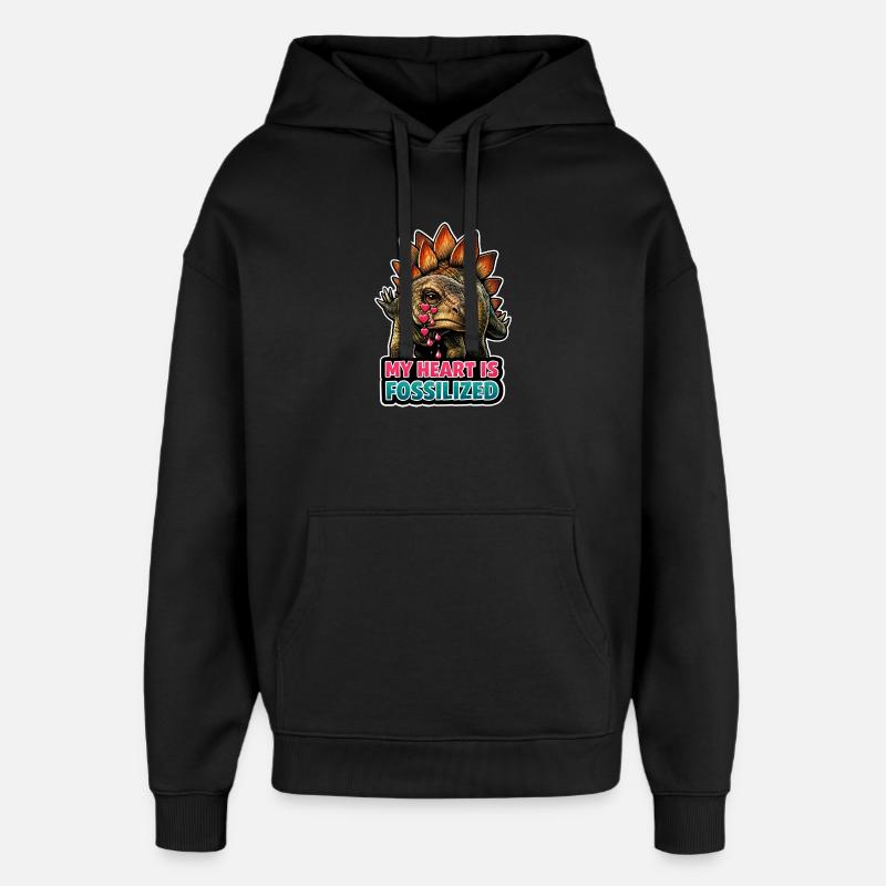 Emo Dinosaur, Sad Dino, Emotional - Oversized Unisex Hoodie by Stanley/Stella - black