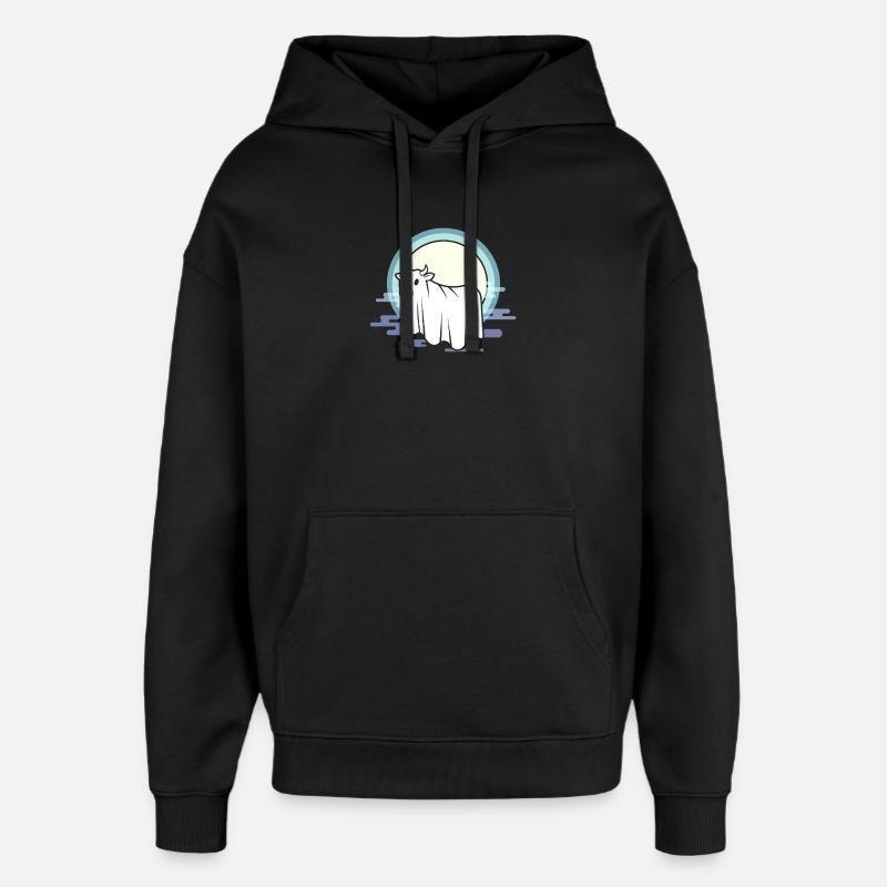 Vache lunaire à l’arc de brouillard - Sweat à capuche unisexe Stanley/Stella Oversized - noir