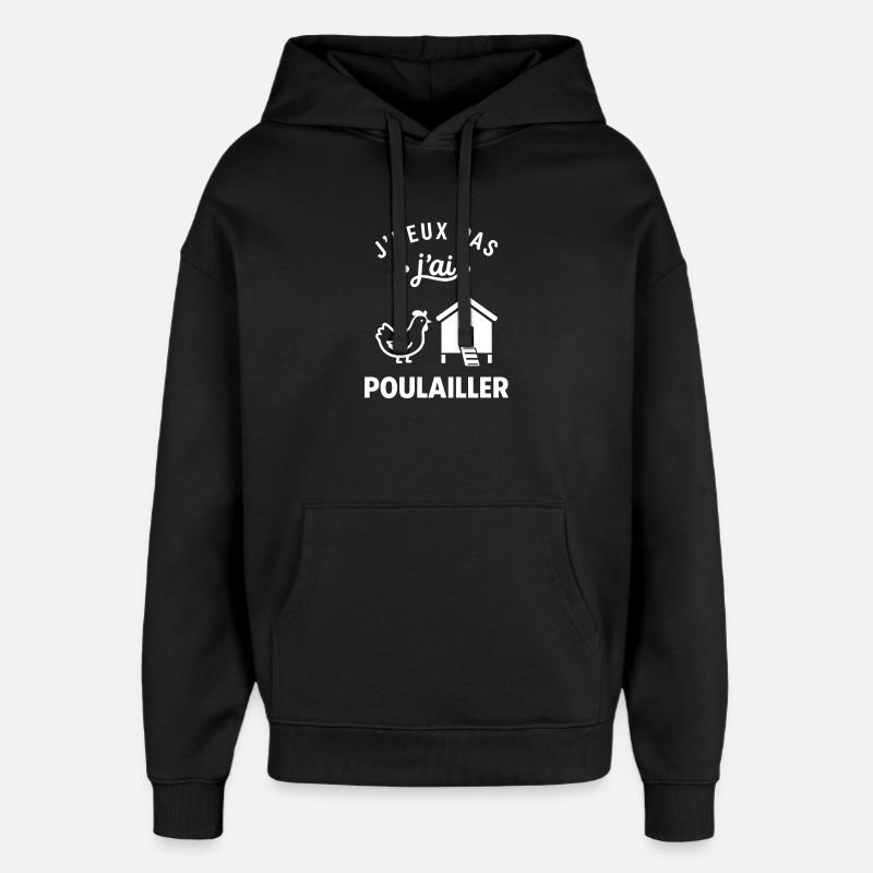 Poulailler - Sweat à capuche unisexe Stanley/Stella Oversized - noir