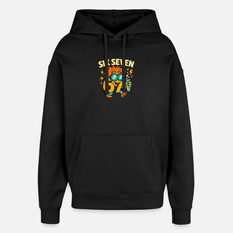 Six Seven 67 Science Humor Nerd Gaveidé - Hættetrøje unisex Stanley/Stella Oversized - sort