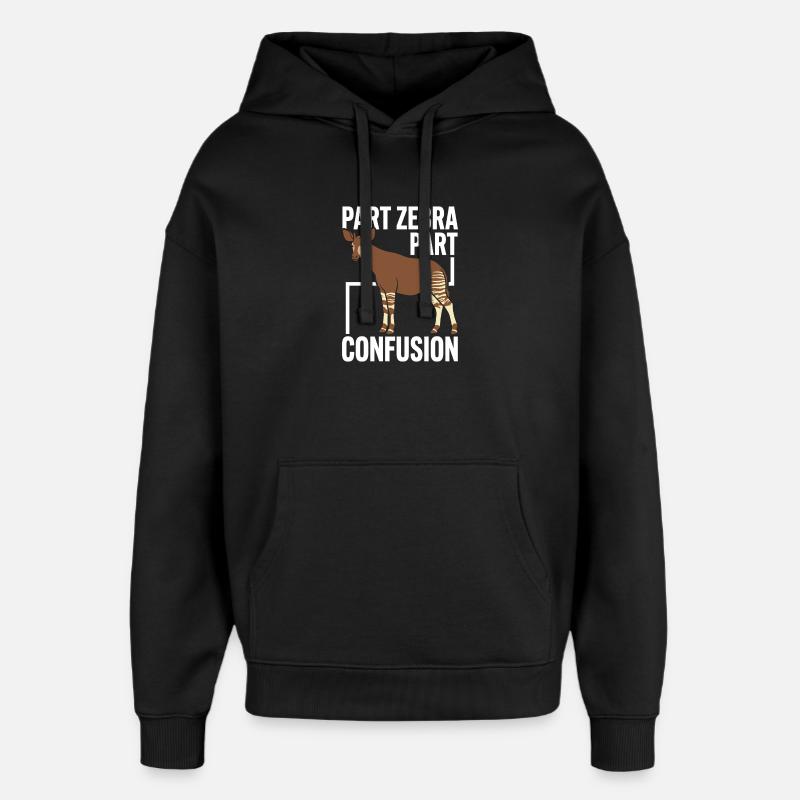 Okapi-liebhaber Okapi-tier Seltene Tierweltliebe - Oversized Unisex Hoodie von Stanley/Stella - Schwarz
