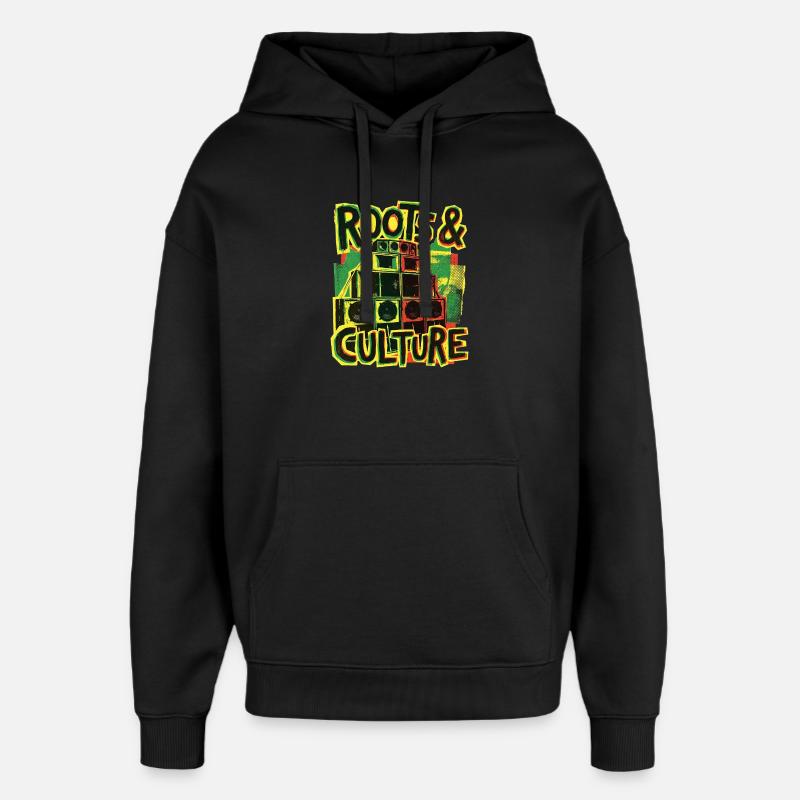 Roots Reggae Dub - Sweat à capuche unisexe Stanley/Stella Oversized - noir