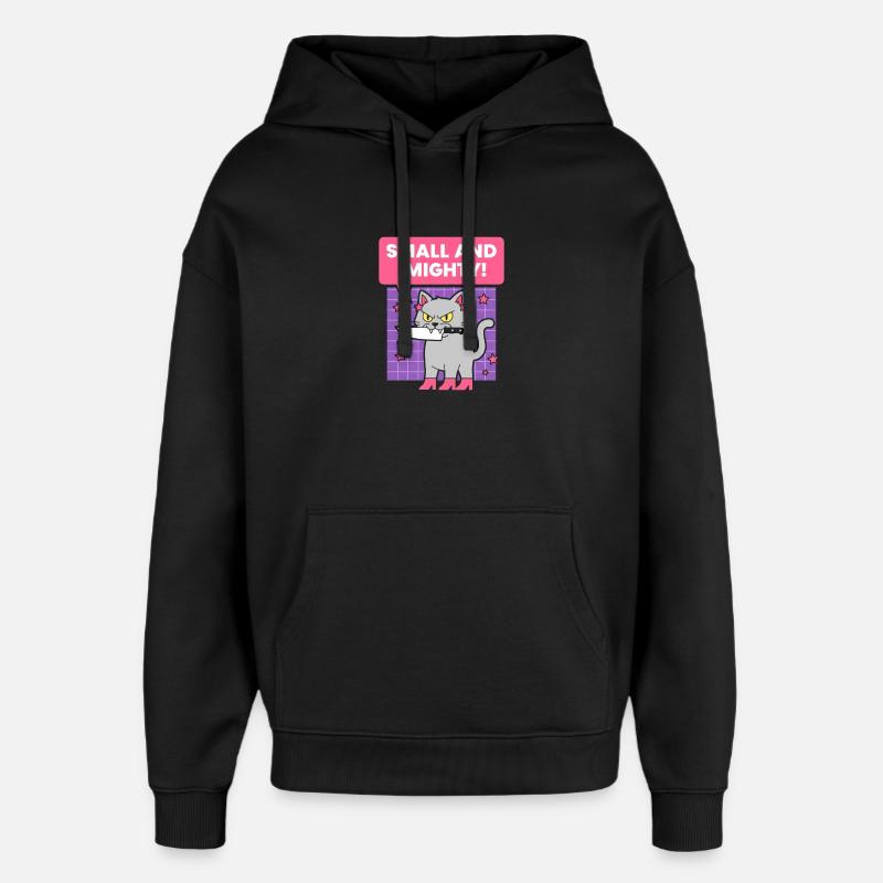 Kleines und Mächtiges Katzendesign - Oversized Unisex Hoodie von Stanley/Stella - Schwarz