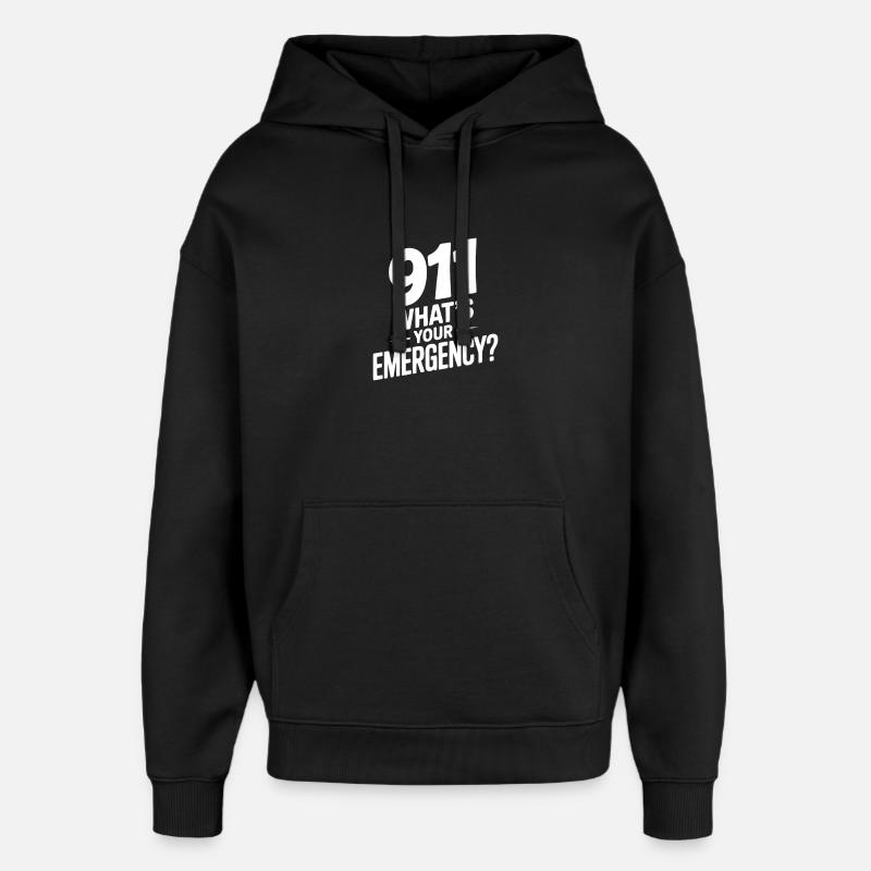Quelle est votre urgence ? - Sweat à capuche unisexe Stanley/Stella Oversized - noir
