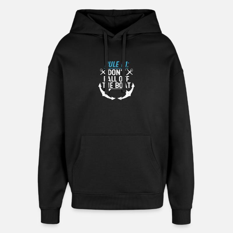 Ne tombe pas du bateau - Sweat à capuche unisexe Stanley/Stella Oversized - noir