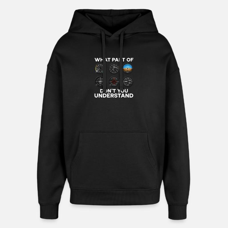 Flugzeug Flug Pilot Flugzeug Fluggesellschaft - Oversized Unisex Hoodie von Stanley/Stella - Schwarz