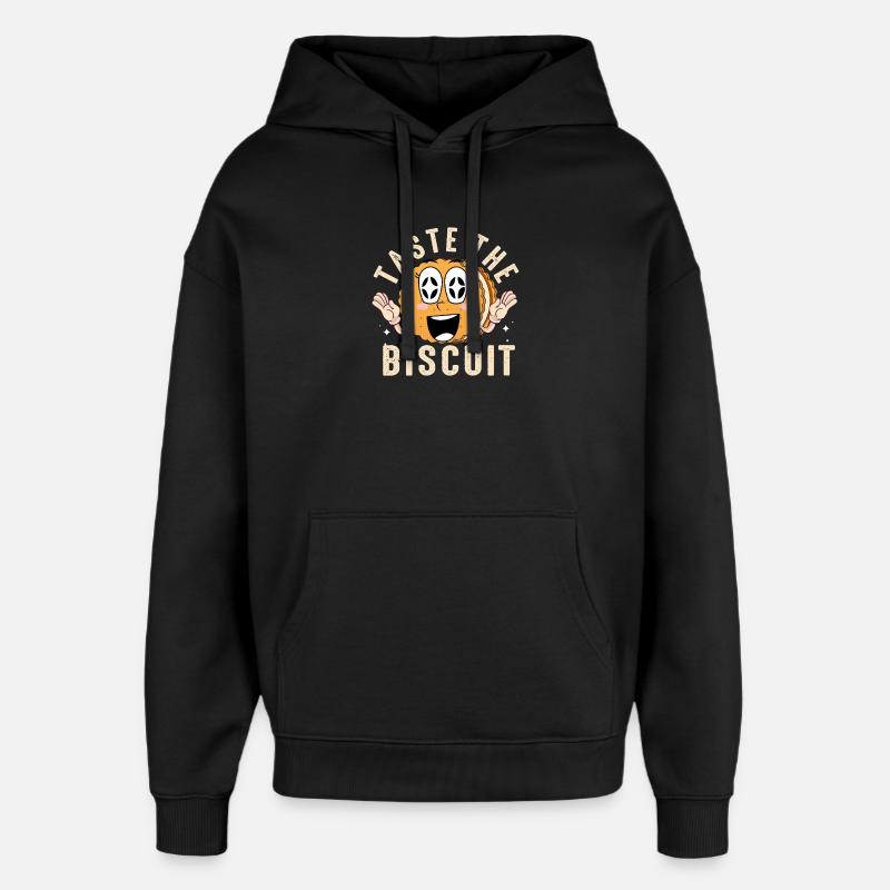 Mascotte Taste the Biscuit - Sweat à capuche unisexe Stanley/Stella Oversized - noir