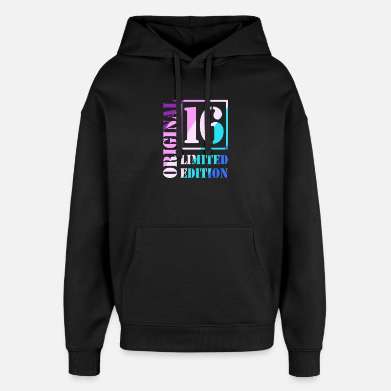 16° compleanno Ragazzo Ragazza Adolescente Originale 16 - Stanley/Stella Oversized Felpa con cappuccio unisex - nero