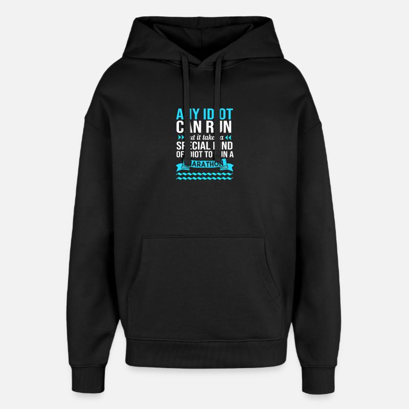 Marathoniens Semi-marathon Marathon - Sweat à capuche unisexe Stanley/Stella Oversized - noir