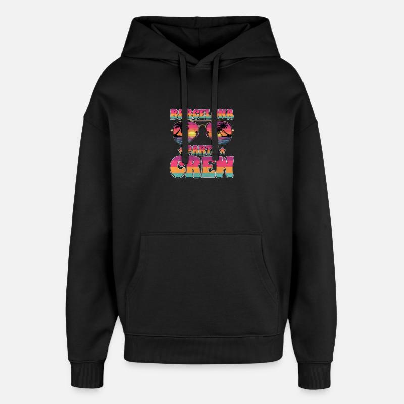 Barcelone Party Crew - Sweat à capuche unisexe Stanley/Stella Oversized - noir