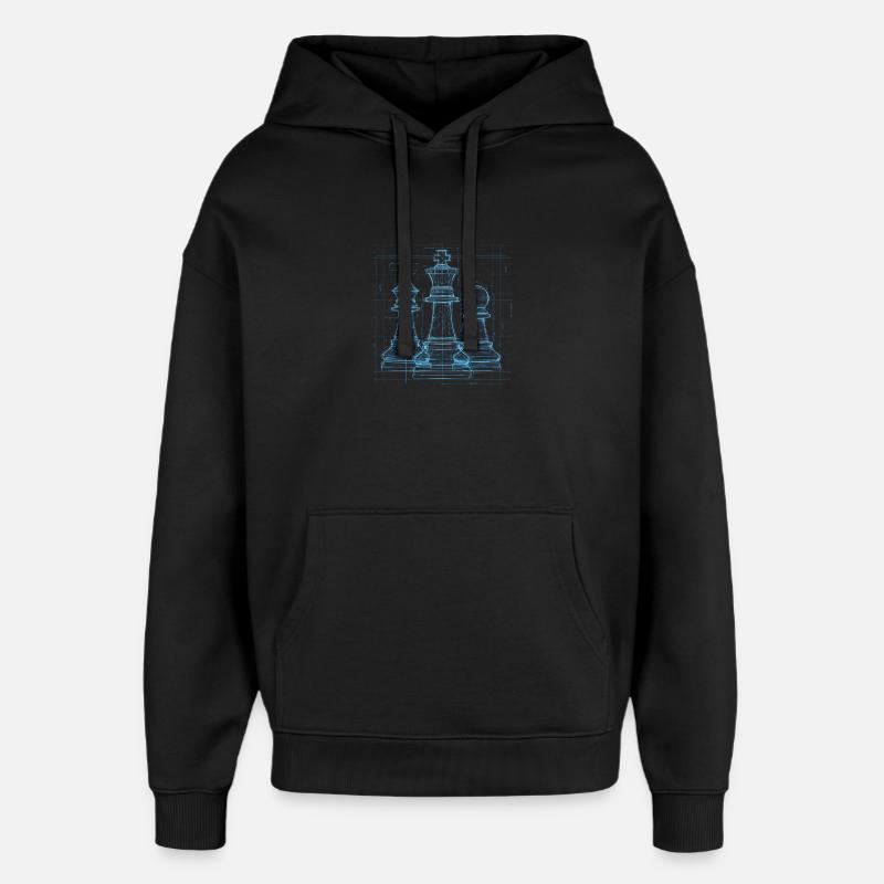 Cadeau Plan d’échecs pour hommes - Sweat à capuche unisexe Stanley/Stella Oversized - noir