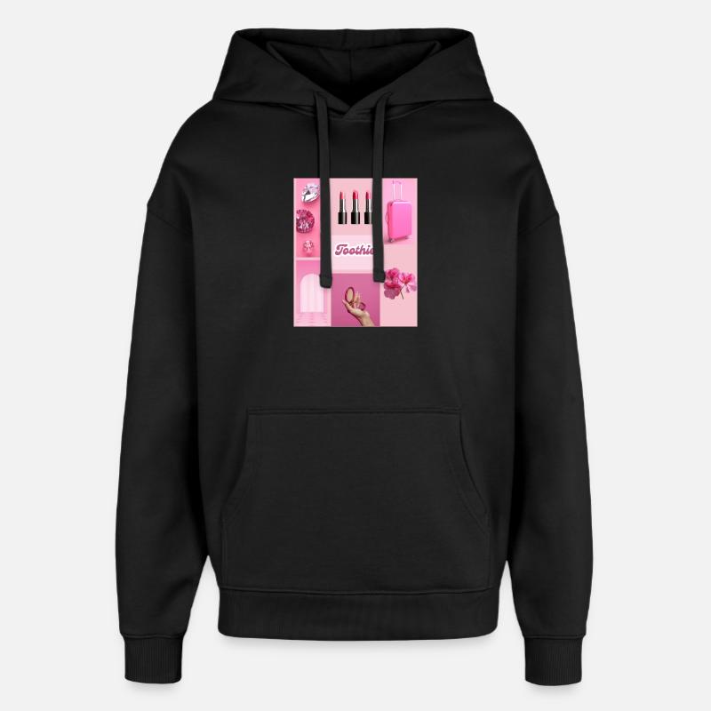 Glam rose Toothie - Sweat à capuche unisexe Stanley/Stella Oversized - noir