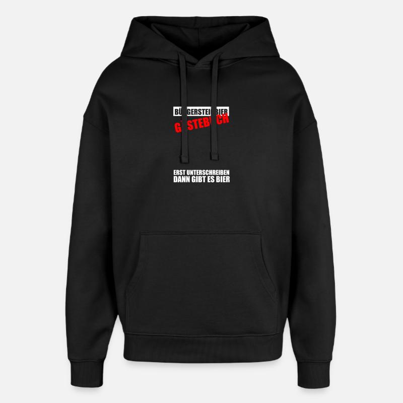 Gästebuch Bürgersteigbier Ortskontrollfahrt OKF - Oversized Unisex Hoodie von Stanley/Stella - Schwarz