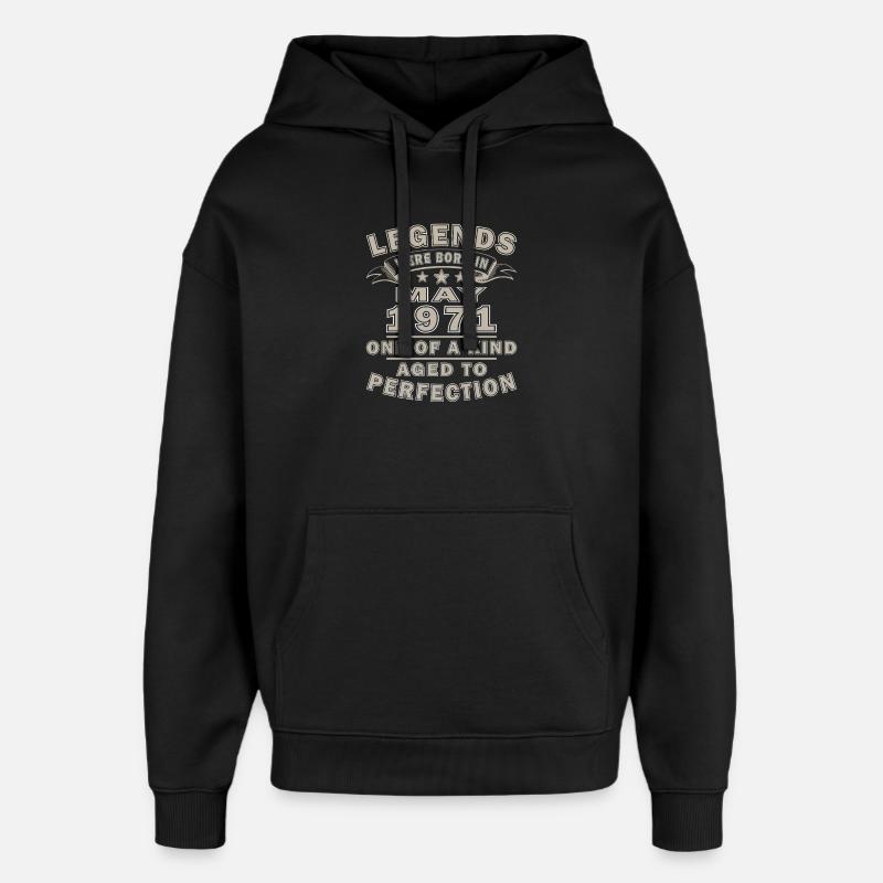 Mai 1971 – mai 1971 - Sweat à capuche unisexe Stanley/Stella Oversized - noir