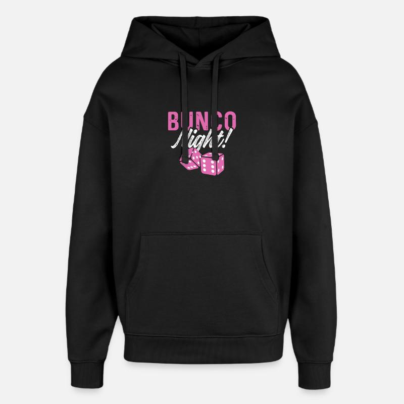 Bunco Night Dice in Pink Retro - Oversized Unisex Hoodie von Stanley/Stella - Schwarz