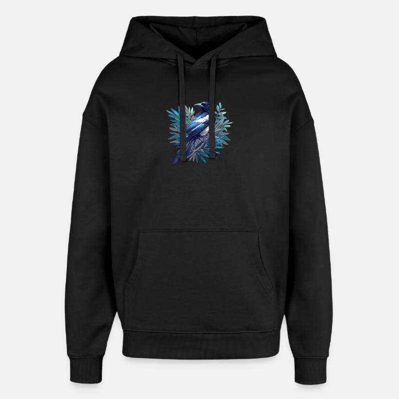 Pies Magpie - Sweat à capuche unisexe Stanley/Stella Oversized - noir