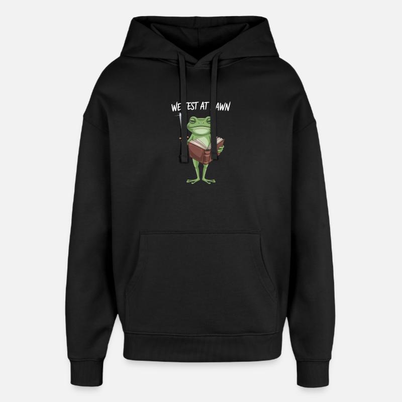 Nous testons chez Dawn Frog Wizard - Sweat à capuche unisexe Stanley/Stella Oversized - noir