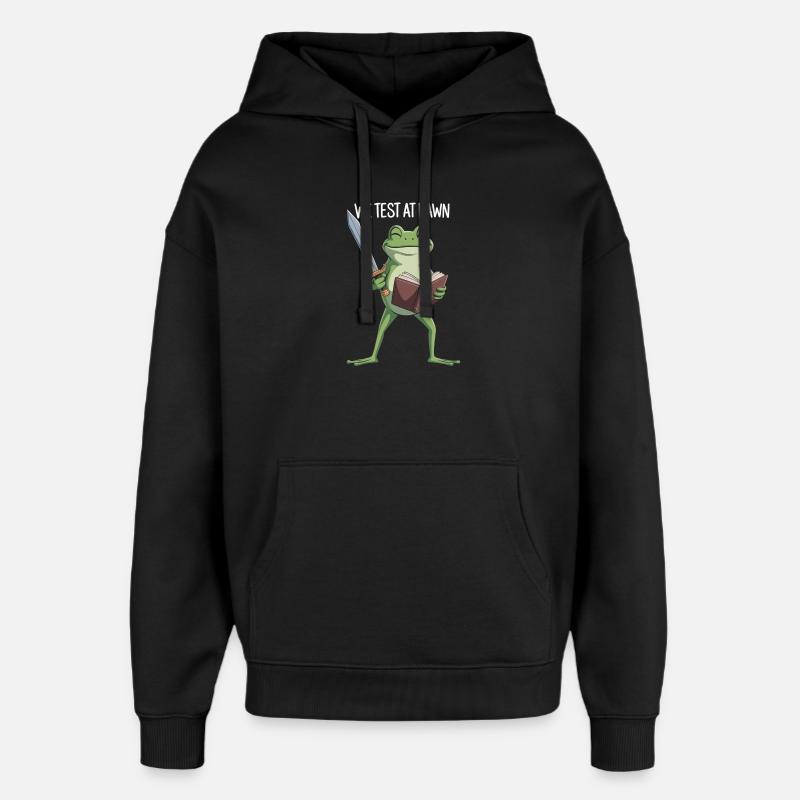 Grenouille de Test de l’Aube - Sweat à capuche unisexe Stanley/Stella Oversized - noir