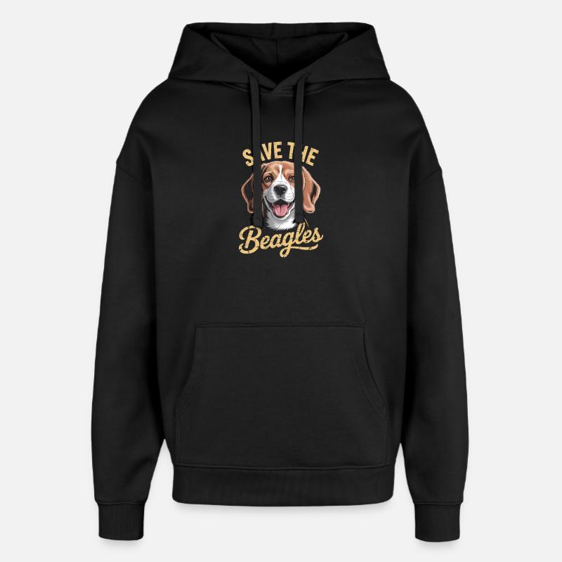 Sauvez les Beagle - Sweat à capuche unisexe Stanley/Stella Oversized - noir