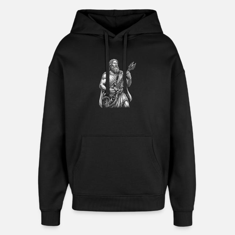 Zeus joue de la guitare - Sweat à capuche unisexe Stanley/Stella Oversized - noir