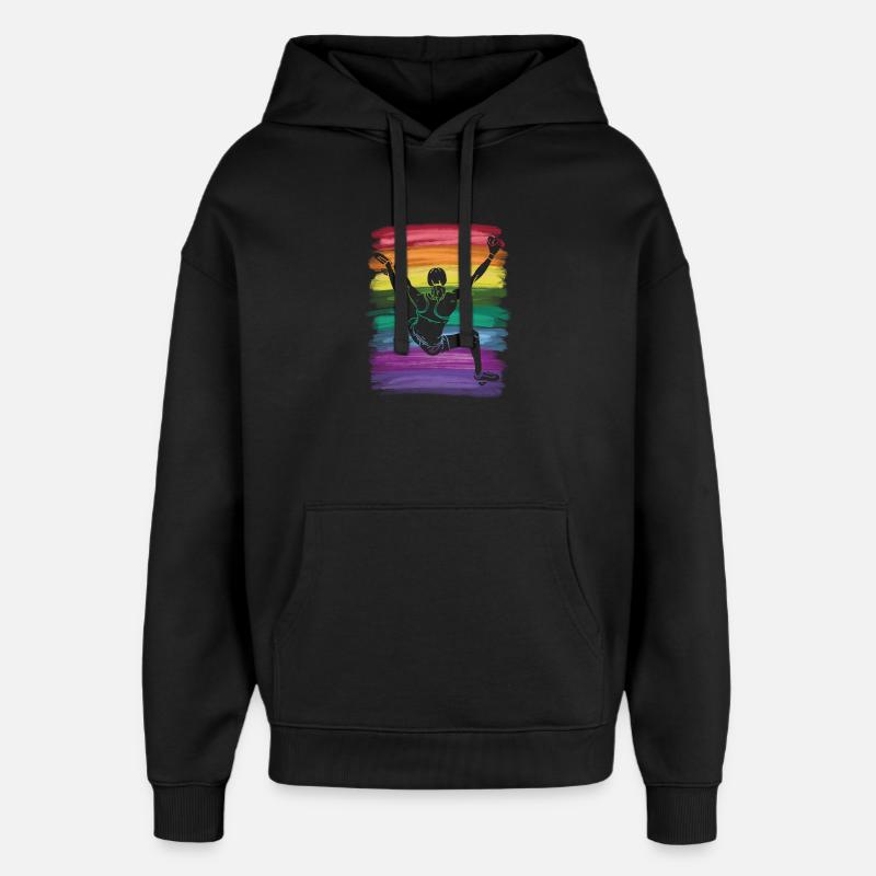 Boulderer Boulder Bouldering - Oversized Unisex Hoodie by Stanley/Stella - black