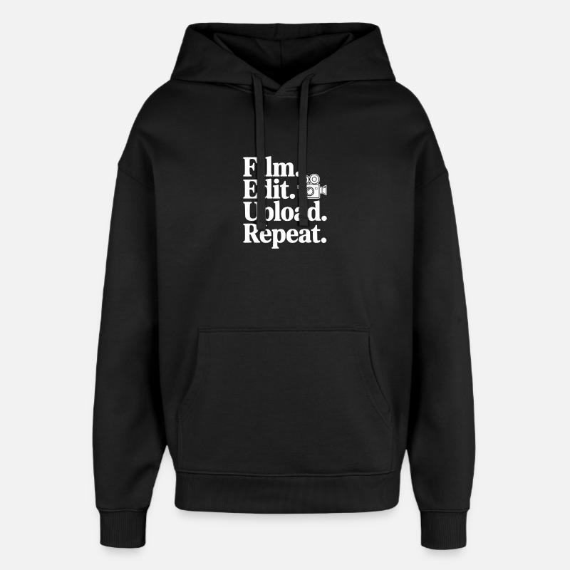 Film. Édit. Upload. Répétez. - Sweat à capuche unisexe Stanley/Stella Oversized - noir