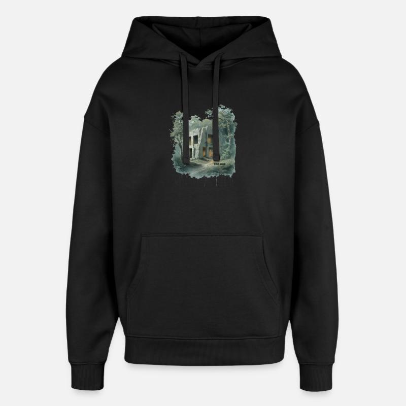 ROCK SOLID - Croquis d’architecture grottère moderne - Sweat à capuche unisexe Stanley/Stella Oversized - noir