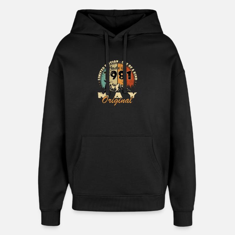 Mai 1981 - mai 1981 - Sweat à capuche unisexe Stanley/Stella Oversized - noir