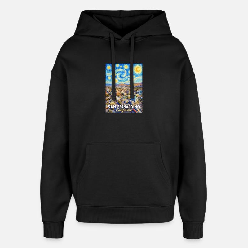Ciel étoilé à San Bernardino - Sweat à capuche unisexe Stanley/Stella Oversized - noir