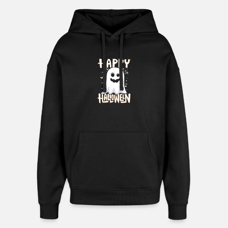 Joyeux Halloween Illustration de fantôme - Sweat à capuche unisexe Stanley/Stella Oversized - noir