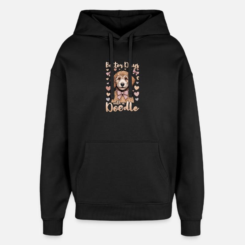 Race de chien Goldendoodle - Sweat à capuche unisexe Stanley/Stella Oversized - noir