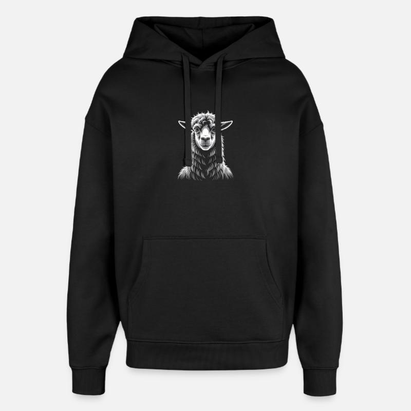 lama - Sweat à capuche unisexe Stanley/Stella Oversized - noir
