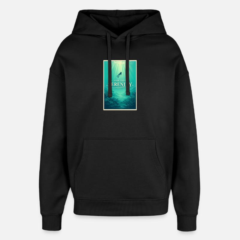 Immerse yourself in peace | Diving - Oversized Unisex Hoodie by Stanley/Stella - black