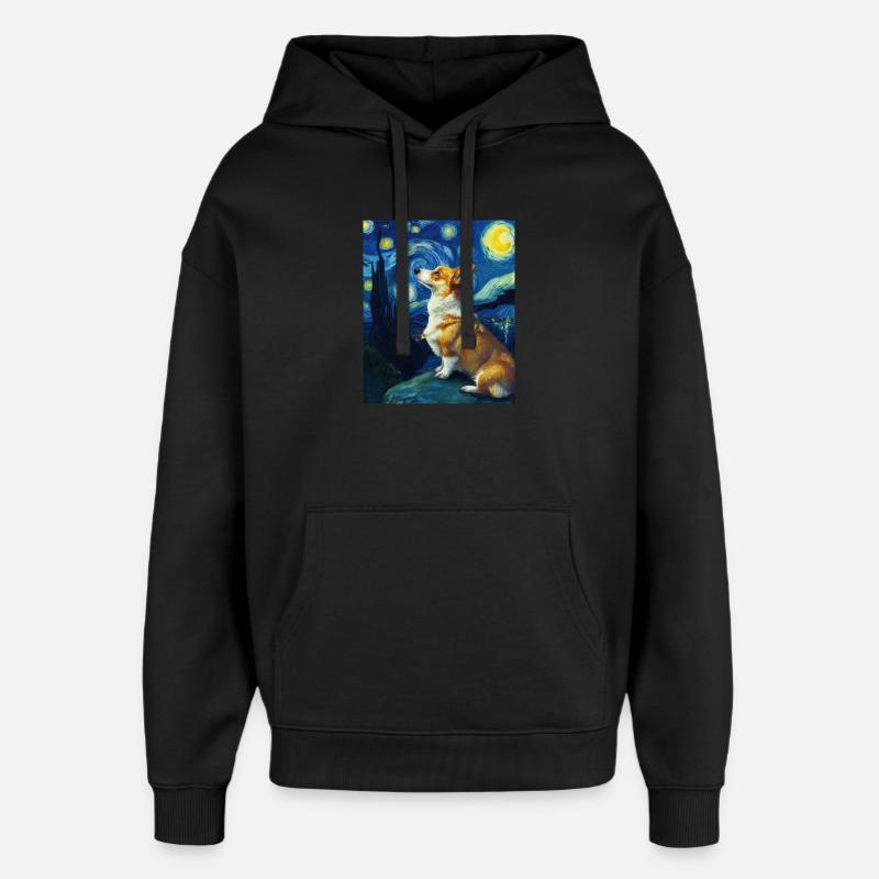 Corgi gallois Pembroke - Sweat à capuche unisexe Stanley/Stella Oversized - noir