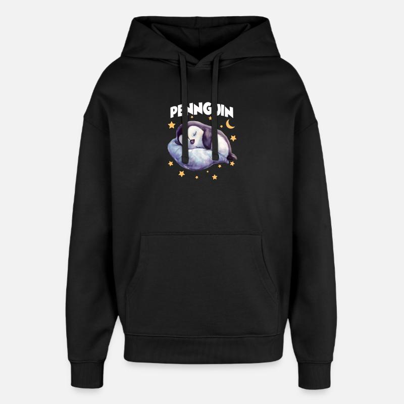 PennguinPenguin Pajamas Pennguin Late Riser - Oversized Unisex Hoodie by Stanley/Stella - black